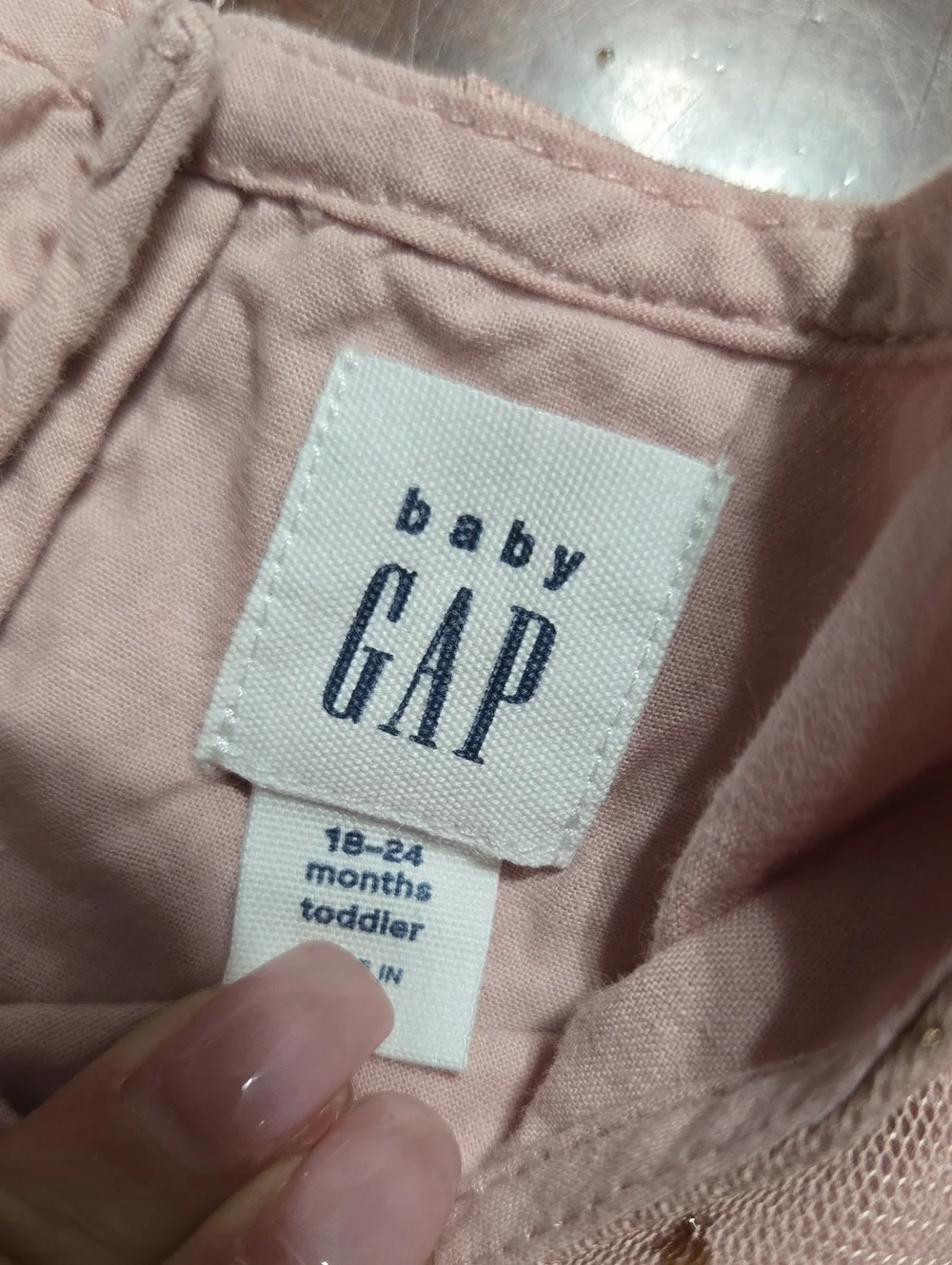 GAP Baby Light Pink Tulle Dress with Gold Stars Dusty Pink Color 18/24m